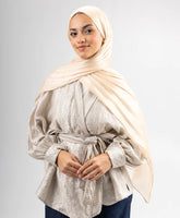 Organza Silk Hijab - Light Beige